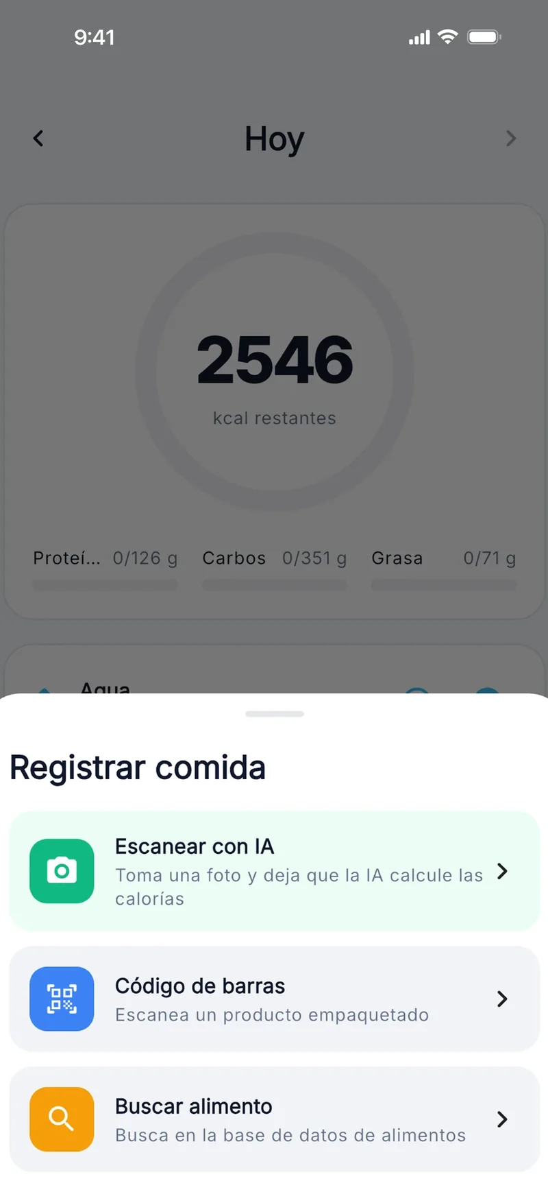 Pantallas de CalTracker AI