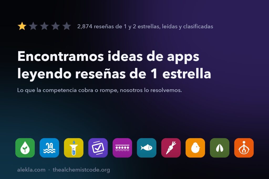Encontramos ideas de apps leyendo reseñas de 1 estrella: los iconos de Waterday, Poolbook, Pluvial, Pagado, Pole Lap, Castbook, Sembra, Cluckbook, Huntbook y Jump Rope Coach